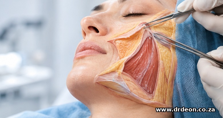 Clinical illustration: What "deep plane" means anatomically — visualised for Both procedures carry real risks, and an honest comparison has to cover both.