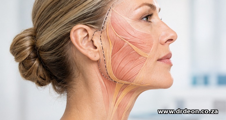 Clinical illustration: What is a surgical facelift? — visualised for What is a thread lift?